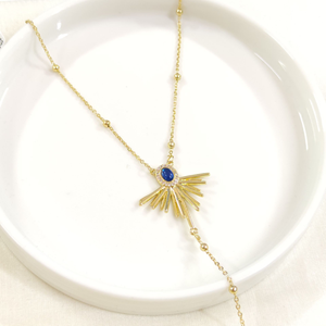 ÇELİK MAVİ GÜNEŞ Y KOLYE GOLD 40+5 CM