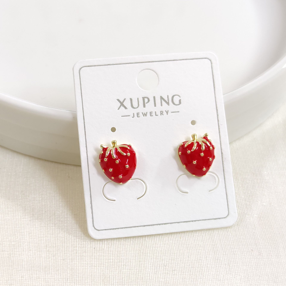 XUPING 10 MM MİNELİ ÇİLEK ÇİVİ KÜPE GOLD