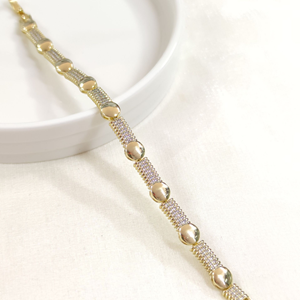 XUPING TAŞLI 5 MM DÜĞME BİLEKLİK GOLD 17+2 CM