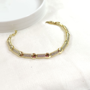 XUPING TAŞLI 5 MM DÜĞME BİLEKLİK GOLD 17+2 CM