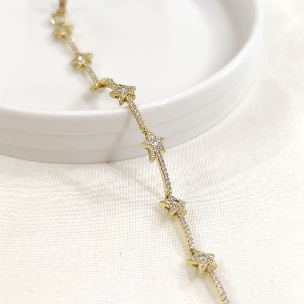 XUPING SU YOLU YILDIZ DETAY BİLEKLİK GOLD 17+2 CM