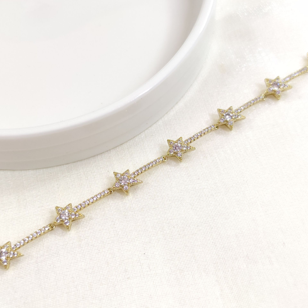 XUPING SU YOLU YILDIZ DETAY BİLEKLİK GOLD 17+2 CM