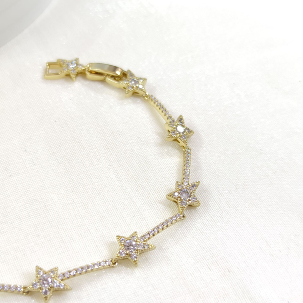 XUPING SU YOLU YILDIZ DETAY BİLEKLİK GOLD 17+2 CM