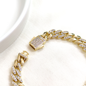 XUPING TOKALI TAŞLI 7 MM GURMET BİLEKLİK GOLD 20 CM