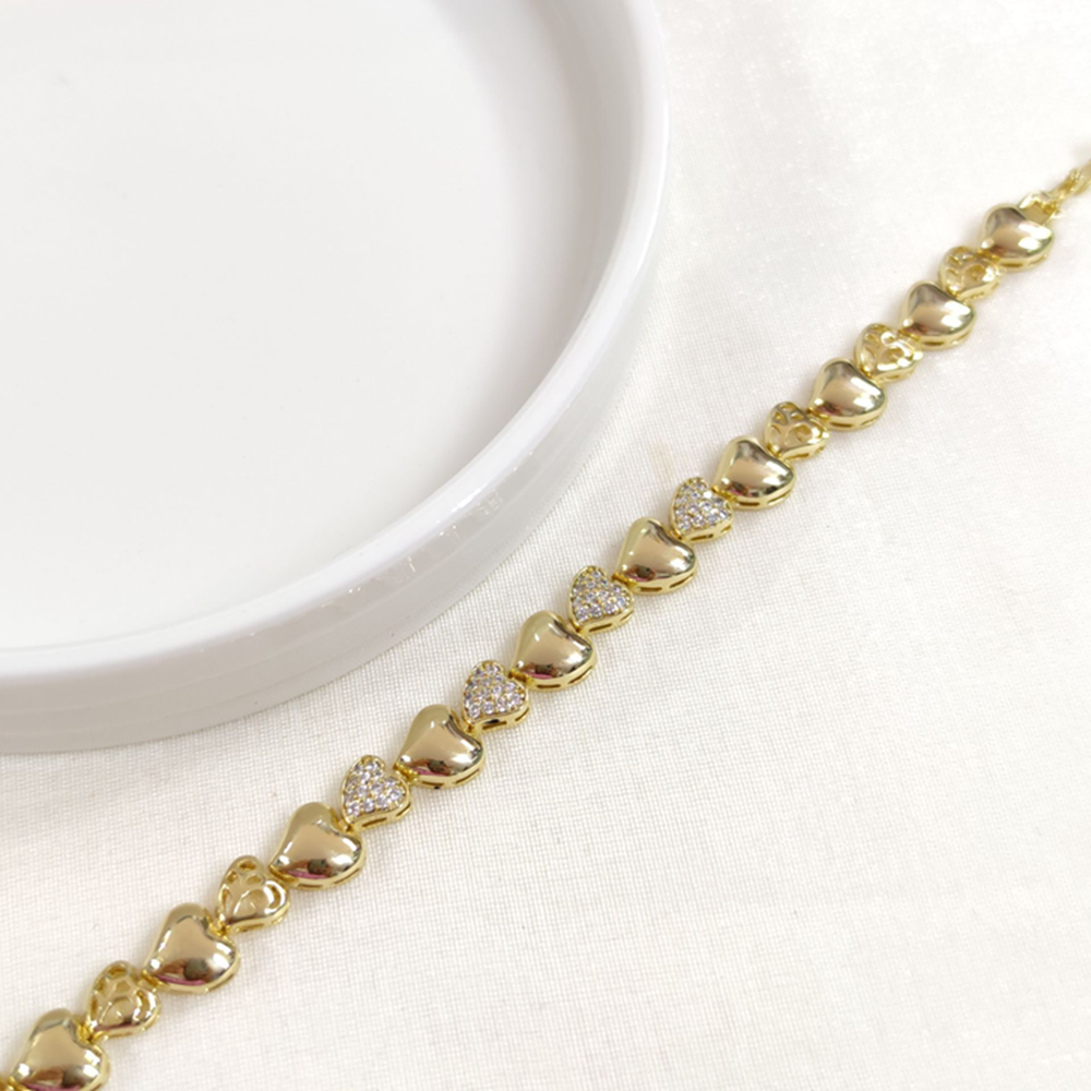 XUPING BOMBELİ KALP BİLEKLİK GOLD 17+2 CM