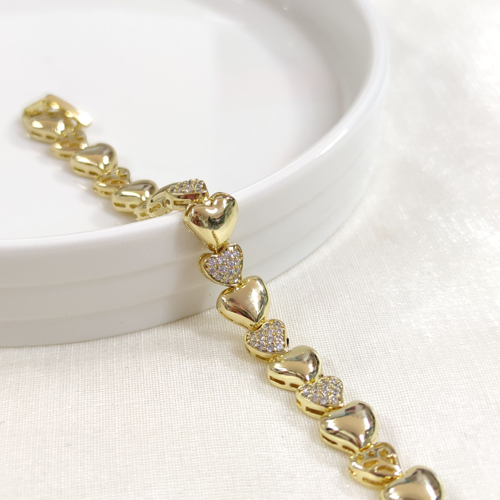 XUPING BOMBELİ KALP BİLEKLİK GOLD 17+2 CM