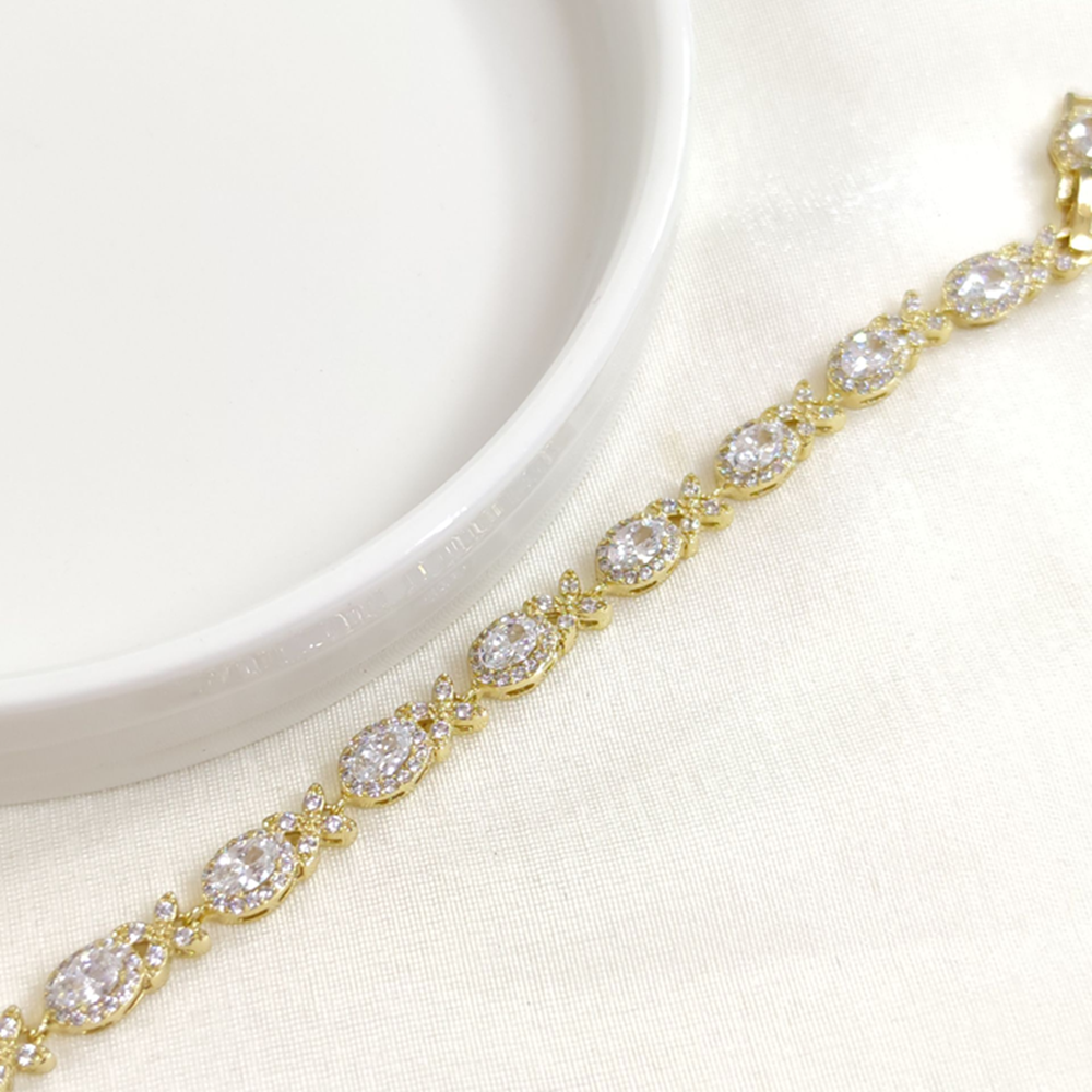 XUPING OVAL TAŞLI BİLEKLİK GOLD 17+2 CM