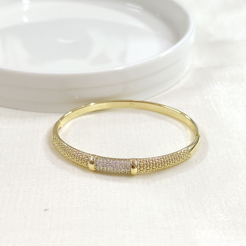 XUPING TAŞ DETAYLI ÇITIR BİLEZİK GOLD 6 CM