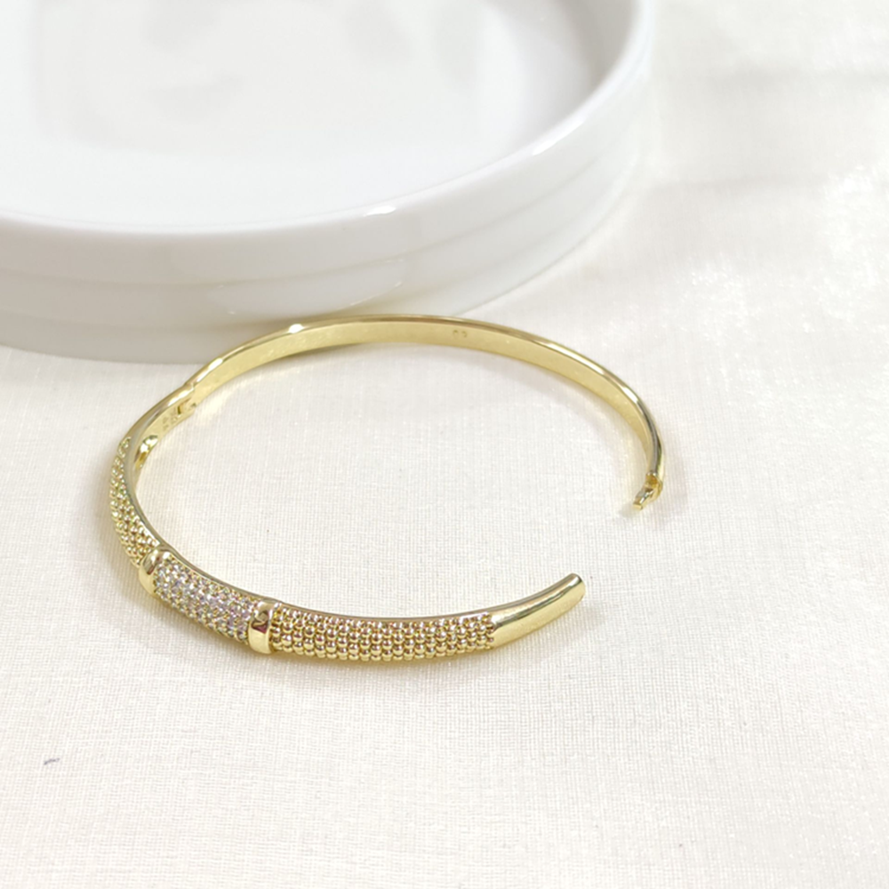 XUPING TAŞ DETAYLI ÇITIR BİLEZİK GOLD 6 CM