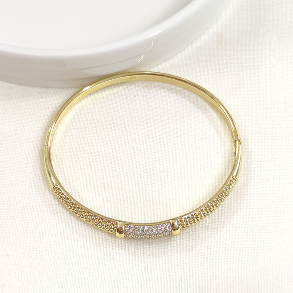 XUPING TAŞ DETAYLI ÇITIR BİLEZİK GOLD 6 CM