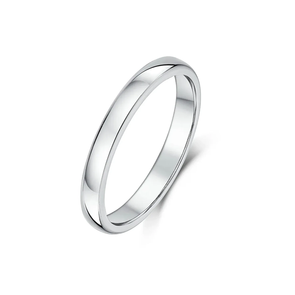 3 MM KLASİK BOMBELİ GÜMÜŞ ALYANS - RODYUM BEYAZ - 9