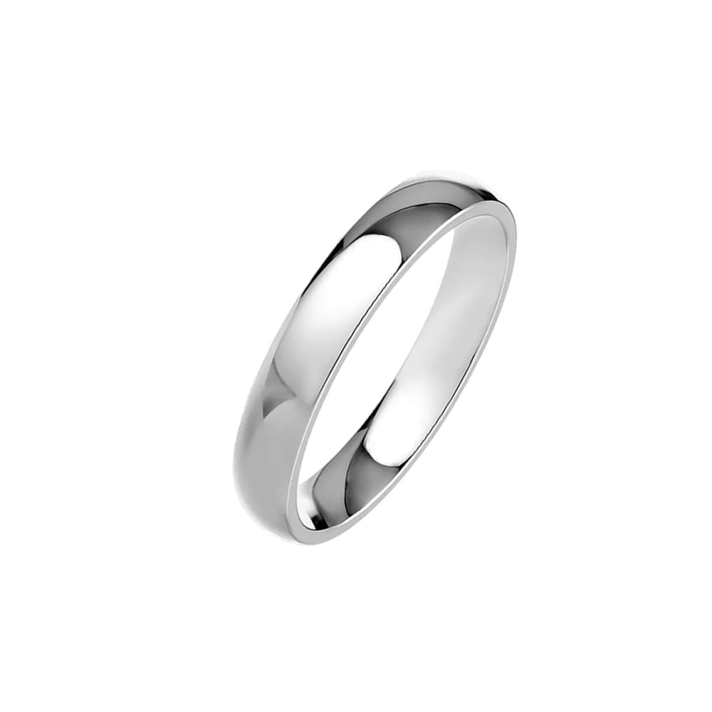 4 MM KLASİK BOMBELİ GÜMÜŞ ALYANS - RODYUM BEYAZ - 21