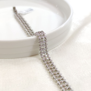 XUPING TAŞ DETAYLI BİLEKLİK GOLD 17+2 CM - RODYUM BEYAZ