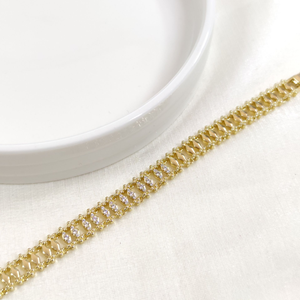 XUPING TAŞ DETAYLI BİLEKLİK GOLD 17+2 CM