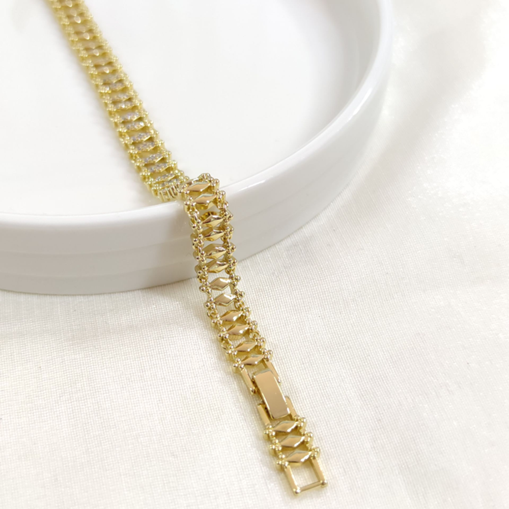 XUPING TAŞ DETAYLI BİLEKLİK GOLD 17+2 CM