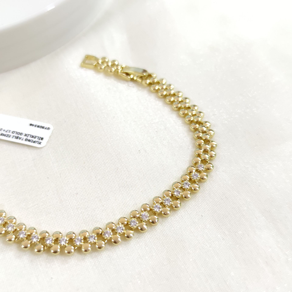 XUPING TAŞLI EZME TOP BİLEKLİK GOLD 17+2 CM