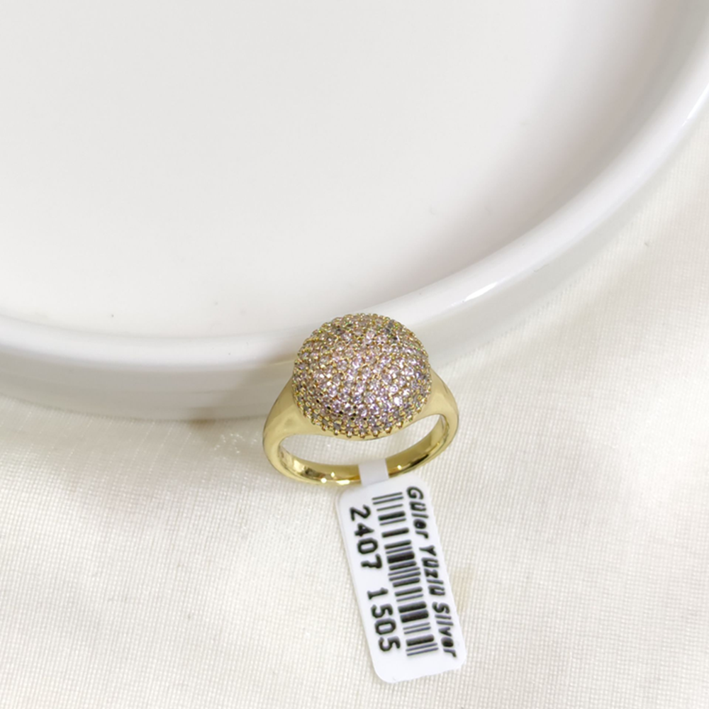 XUPING TAŞLI 1,3 CM KUBBE YÜZÜK GOLD - 14