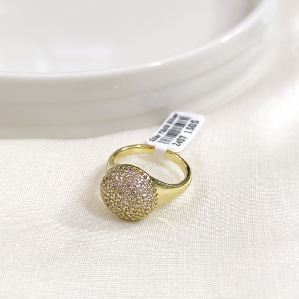 XUPING TAŞLI 1,3 CM KUBBE YÜZÜK GOLD - 14