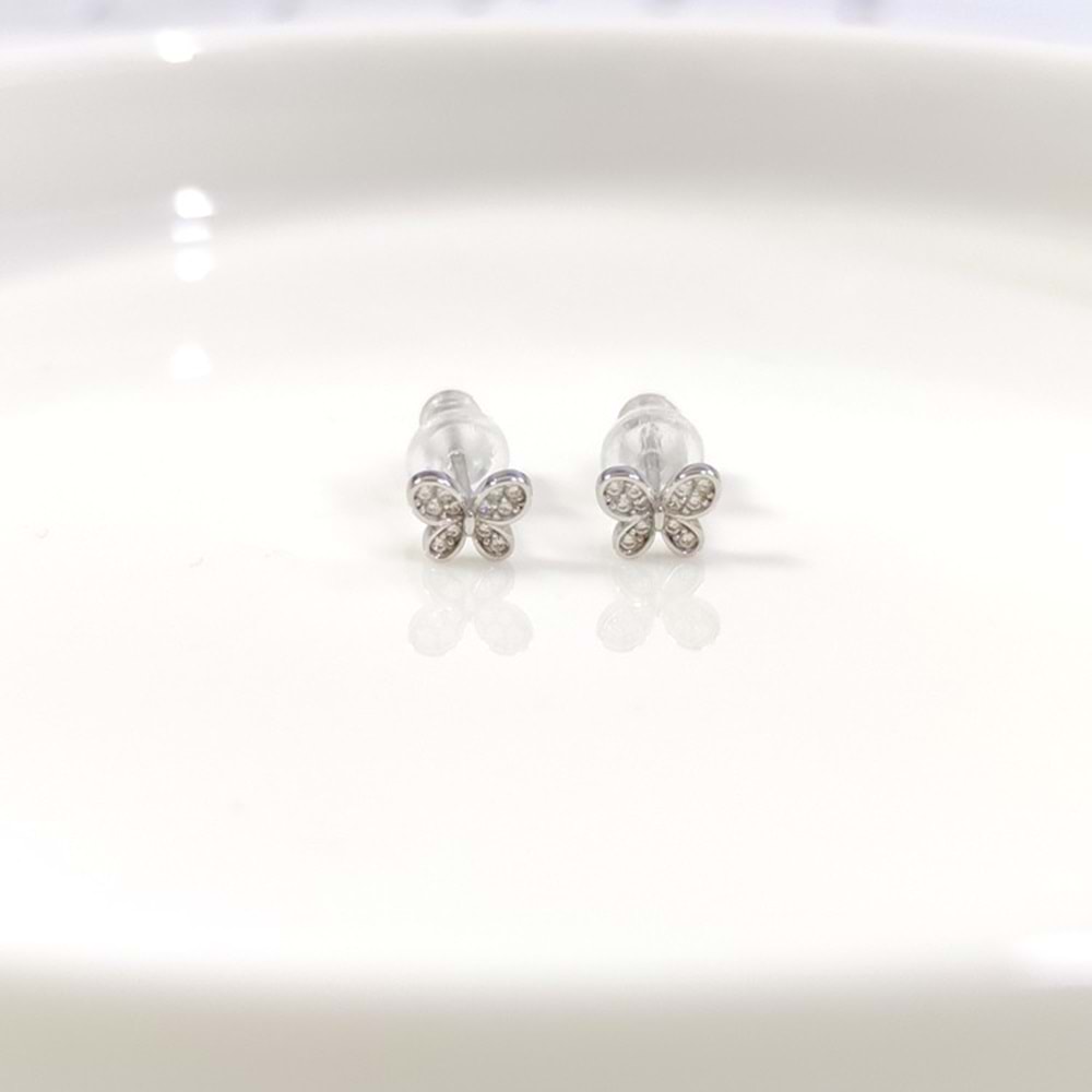 İTHAL 6 MM KELEBEK GÜMÜŞ ÇİVİ KÜPE