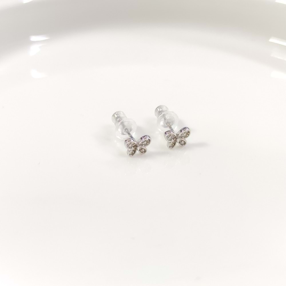 İTHAL 6 MM KELEBEK GÜMÜŞ ÇİVİ KÜPE