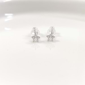 İTHAL 5 MM İNCİ DETAY ÇİÇEK GÜMÜŞ ÇİVİ KÜPE