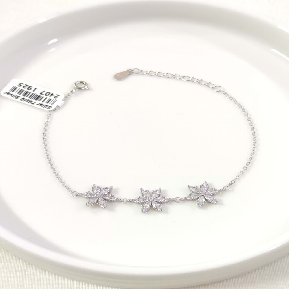 İTHAL ÜÇLÜ LOTUS GÜMÜŞ BİLEKLİK