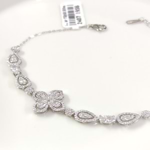 İTHAL YONCA DETAYLI TAŞLI GÜMÜŞ BİLEKLİK