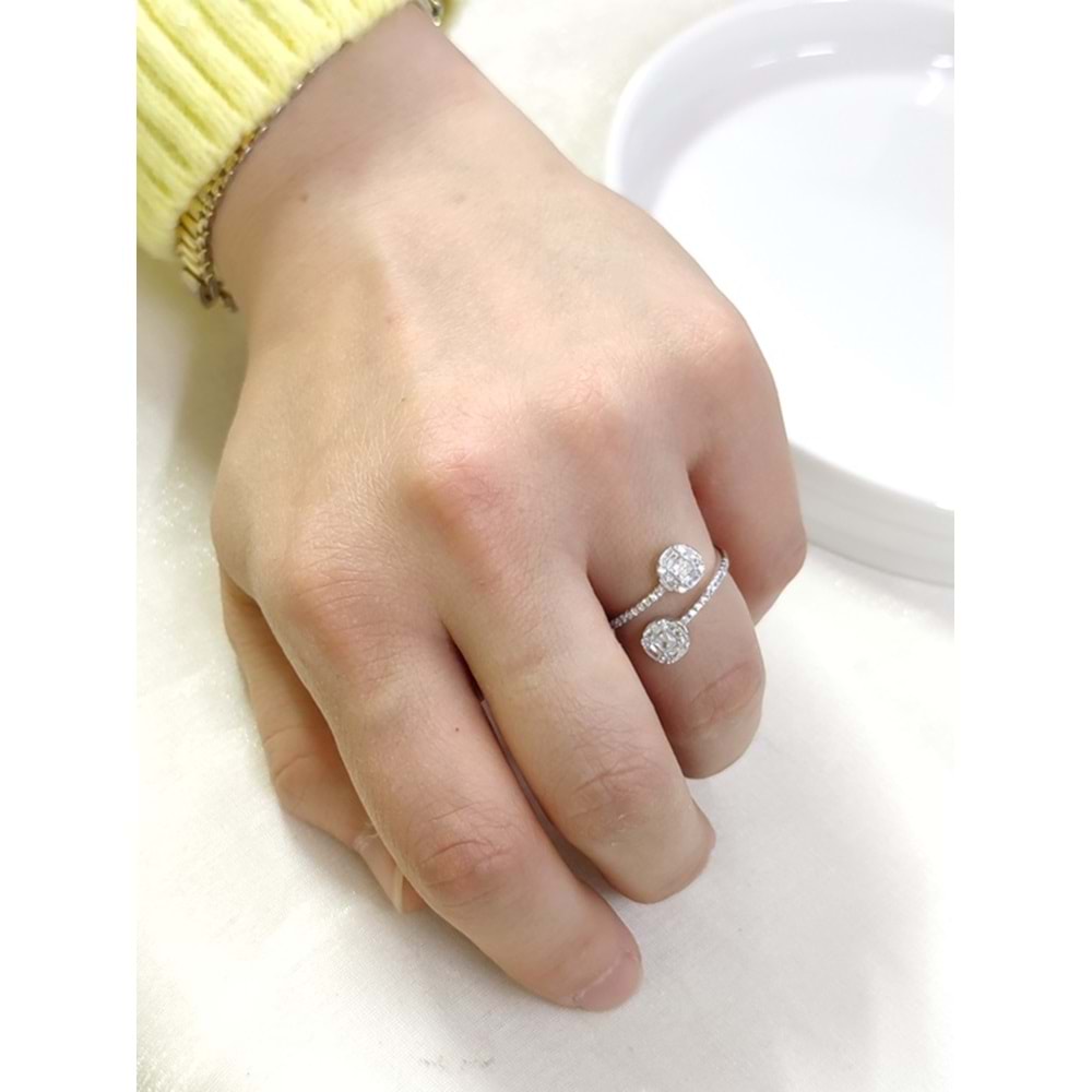 İTHAL YUVARLAK BAGET GÜMÜŞ YÜZÜK