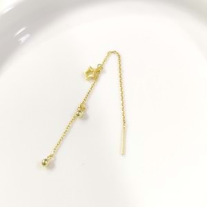 YILDIZ TOP ZİNCİR JAPON TEKLİ GÜMÜŞ KÜPE