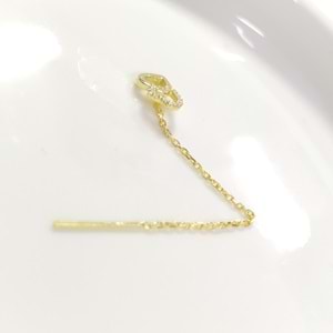 TEKLİ KALPLER JAPON ZİNCİR GÜMÜŞ KÜPE