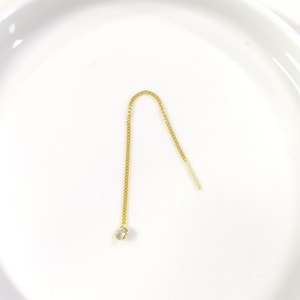 TEKLİ TEK TAŞLI JAPON GURMET ZİNCİR GÜMÜŞ KÜPE