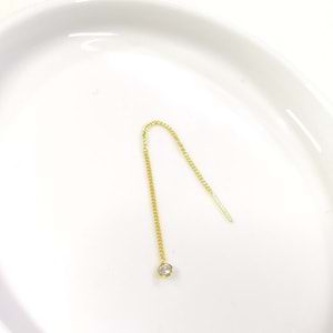 TEKLİ TEK TAŞLI JAPON GURMET ZİNCİR GÜMÜŞ KÜPE