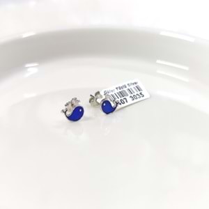 8 MM MİNELİ YUNUS GÜMÜŞ ÇİVİ KÜPE