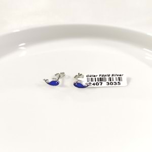 8 MM MİNELİ YUNUS GÜMÜŞ ÇİVİ KÜPE