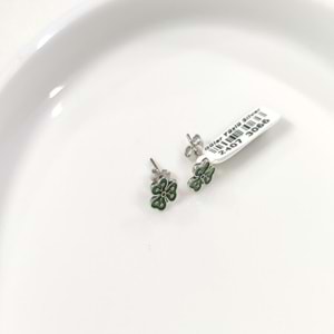 8 MM MİNELİ YONCA GÜMÜŞ ÇİVİ KÜPE