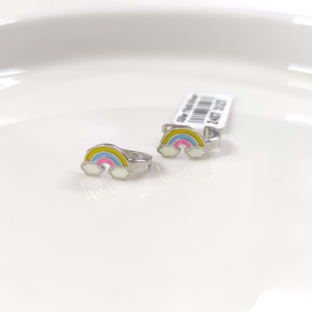 GÖKKUŞAĞI MİNELİ GÜMÜŞ ÇOCUK KÜPE