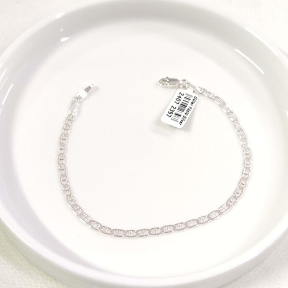 3,20 MM BARLI GÜMÜŞ ERKEK BİLEKLİK 20 CM