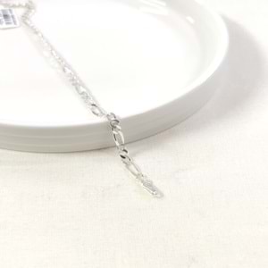 3,5 MM FİGARO GÜMÜŞ ZİNCİR BİLEKLİK 21 CM
