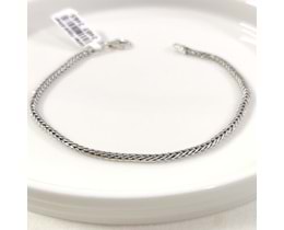 2,50 MM GÜMÜŞ TİLKİ KUYRUĞU ZİNCİR BİLEKLİK 20 CM