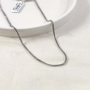 1,60 MM GÜMÜŞ TİLKİ KUYRUĞU KÜP ZİNCİR KOLYE 65 CM