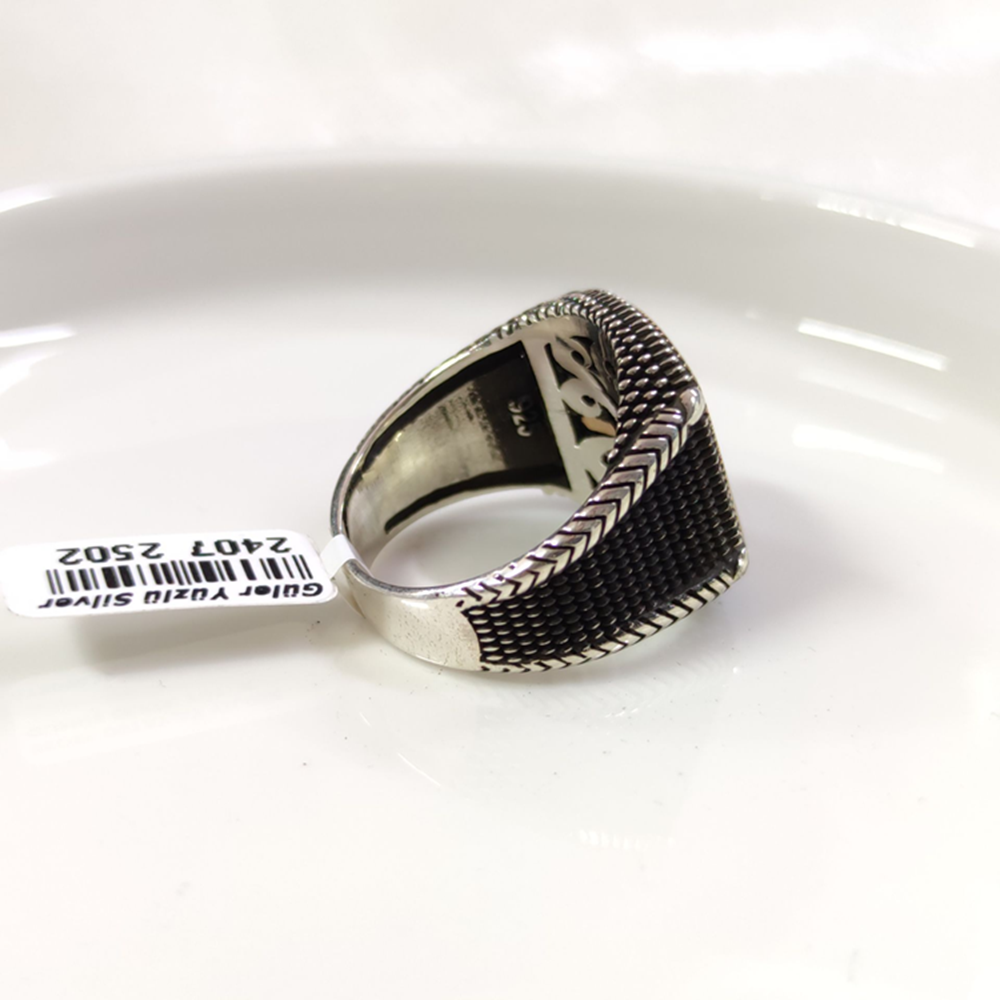 SEDEF DETAY AY YILDIZ GÜMÜŞ ERKEK YÜZÜK