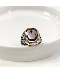 AY YILDIZ GÜMÜŞ ERKEK YÜZÜK