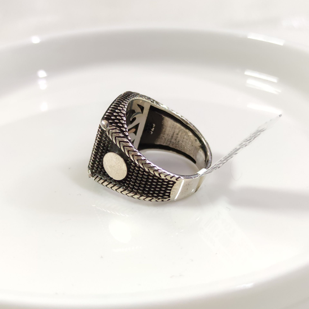 SEDEF DETAY AY YILDIZ GÜMÜŞ ERKEK YÜZÜK