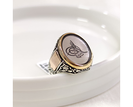 OVAL TUĞRA GÜMÜŞ ERKEK YÜZÜK