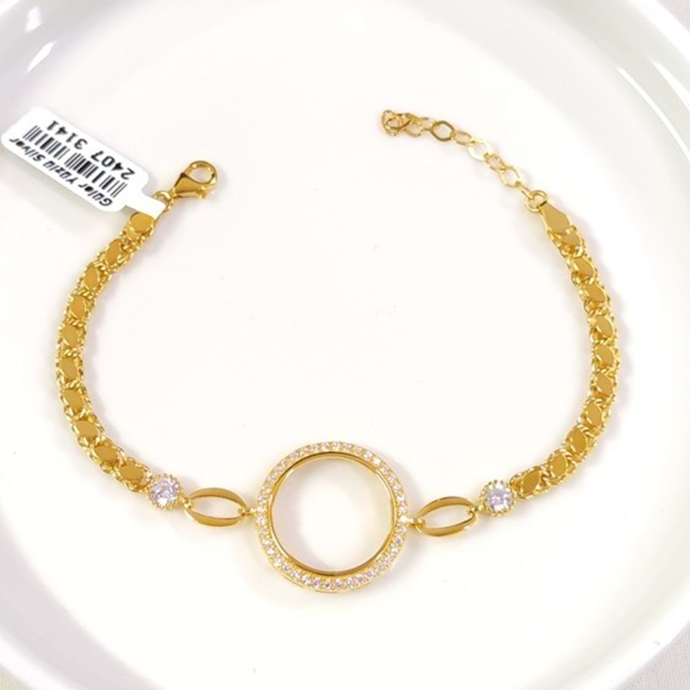 ÇEYREK ALTIN KONULABİLEN ARPA ZİNCİRLİ TAŞLI GÜMÜŞ BİLEKLİK