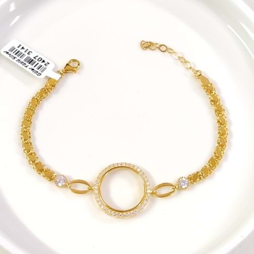 ÇEYREK ALTIN KONULABİLEN ARPA ZİNCİRLİ TAŞLI GÜMÜŞ BİLEKLİK