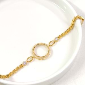 ÇEYREK ALTIN KONULABİLEN ARPA ZİNCİRLİ TAŞLI GÜMÜŞ BİLEKLİK