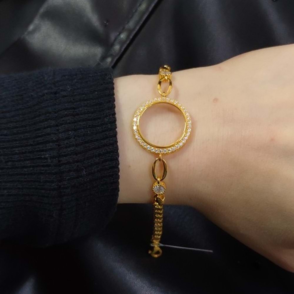 ÇEYREK ALTIN KONULABİLEN ARPA ZİNCİRLİ TAŞLI GÜMÜŞ BİLEKLİK