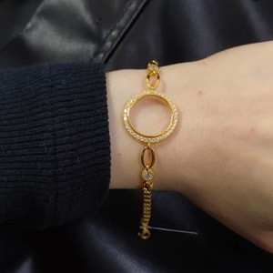 ÇEYREK ALTIN KONULABİLEN ARPA ZİNCİRLİ TAŞLI GÜMÜŞ BİLEKLİK