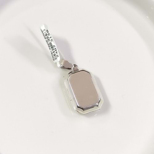 2,5 CM DÖRTGEN KAPAKLI GÜMÜŞ KOLYE UCU